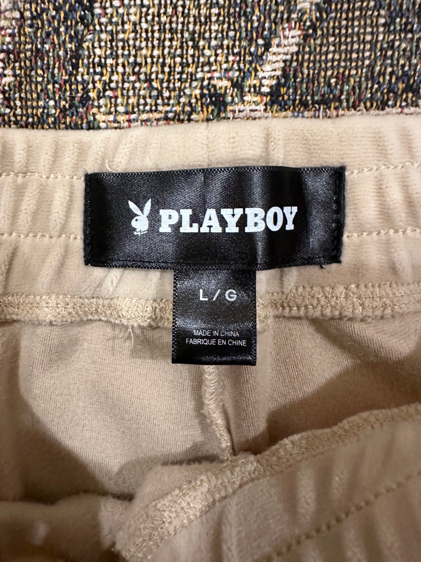 Baggy playboy velour sweatpants