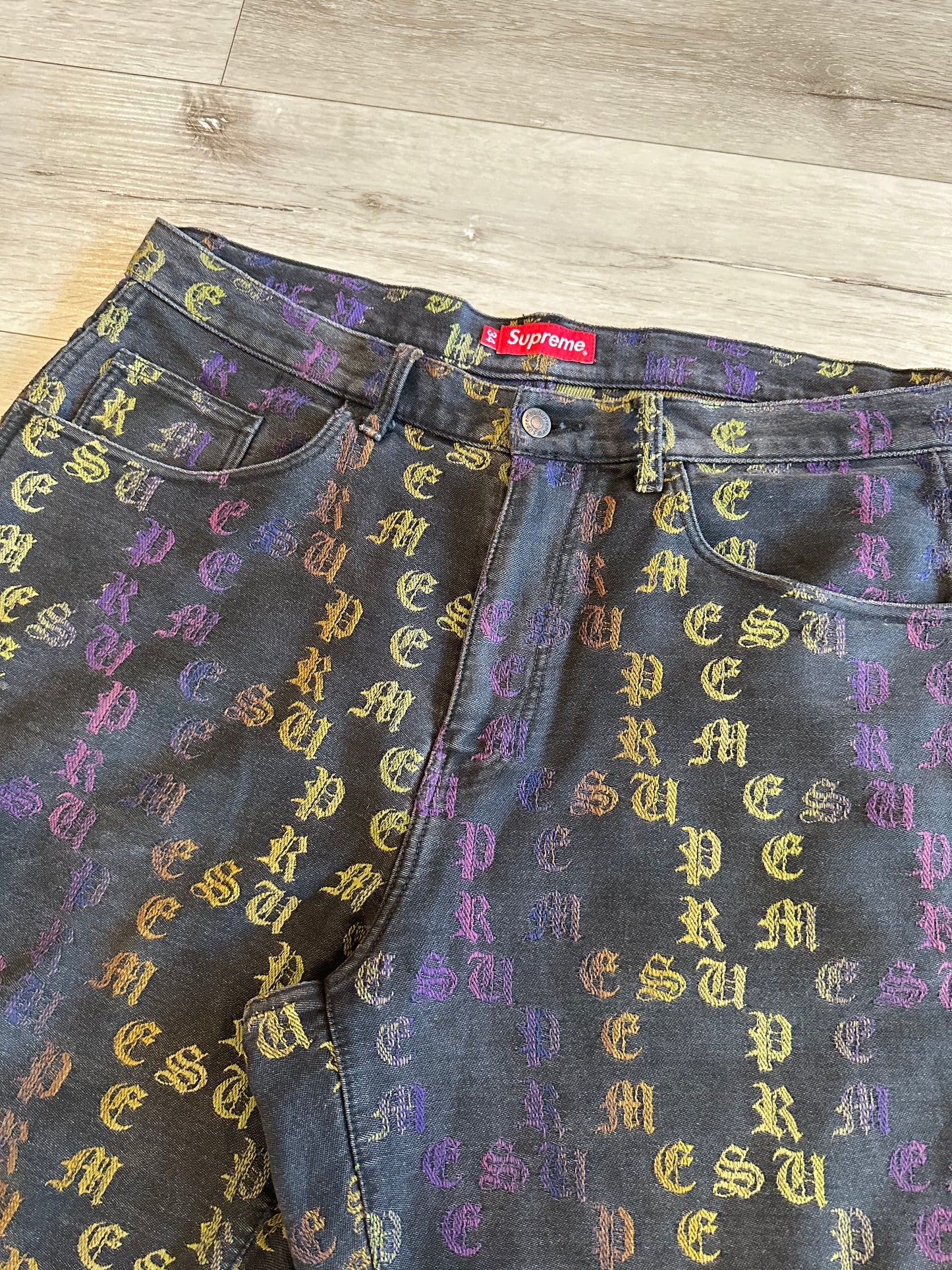 Rare Supreme Baggy Gradient Jacquard Denim Shorts Jorts
