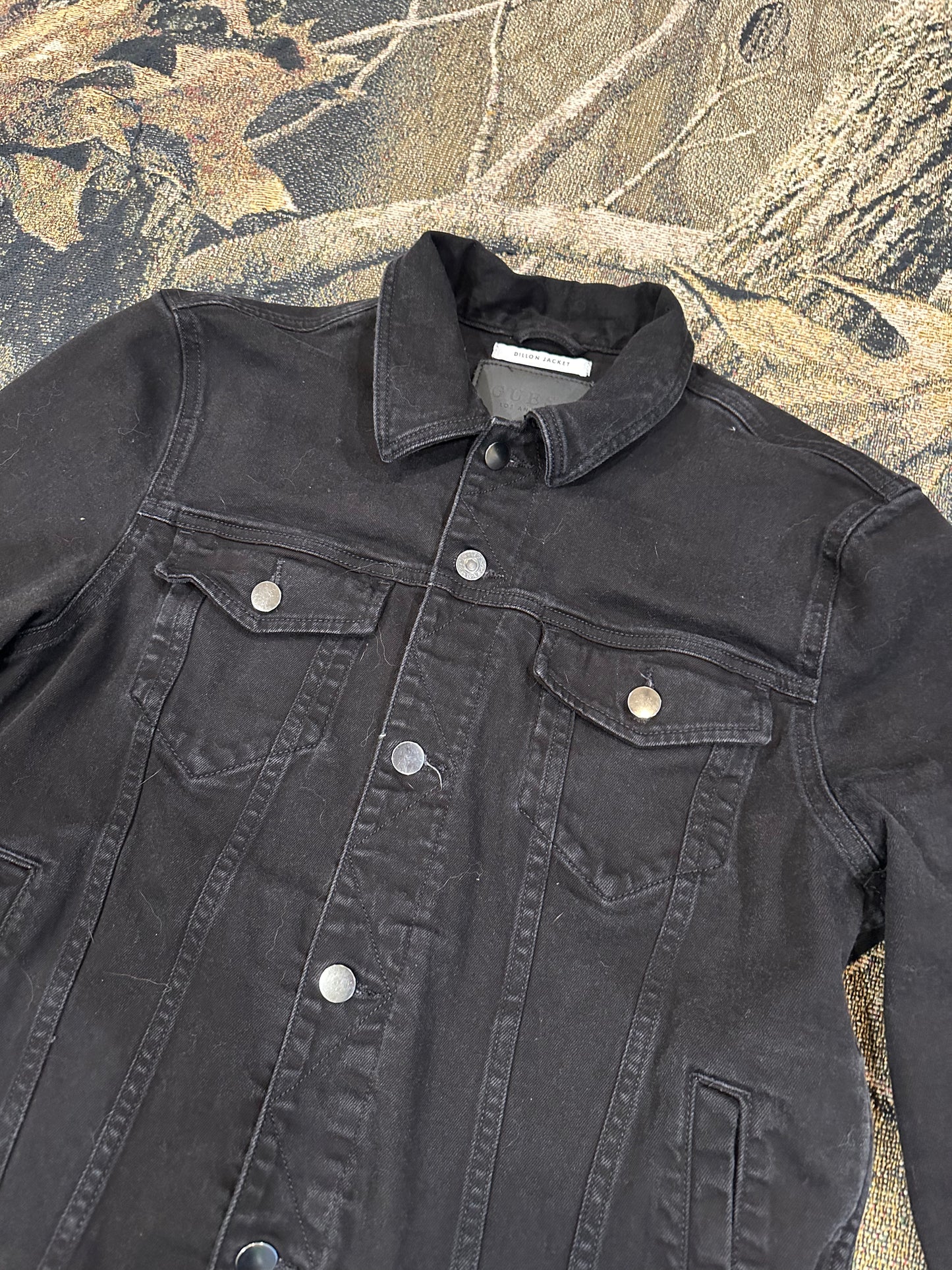 Dark black guess denim jean jacket