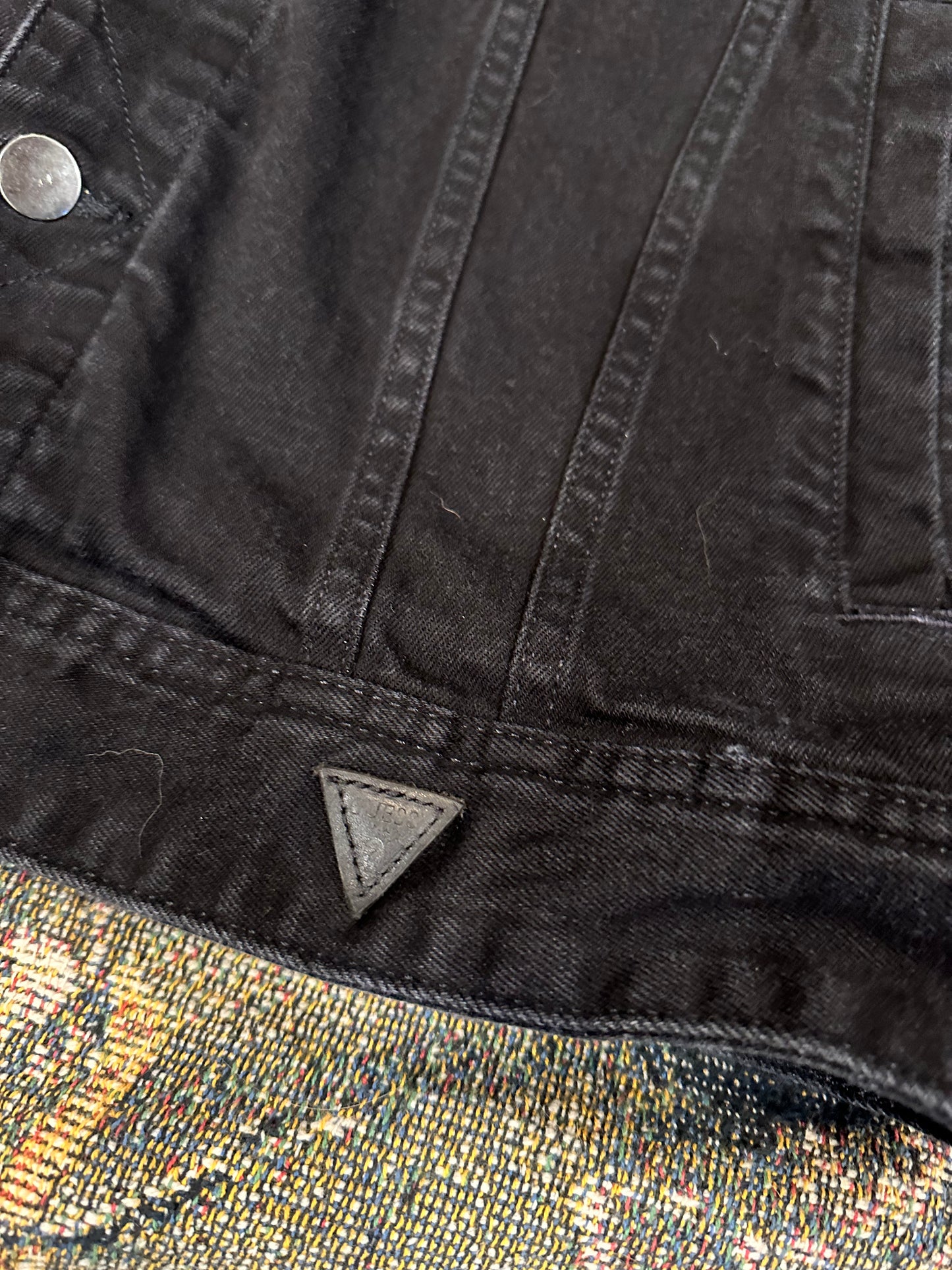 Dark black guess denim jean jacket