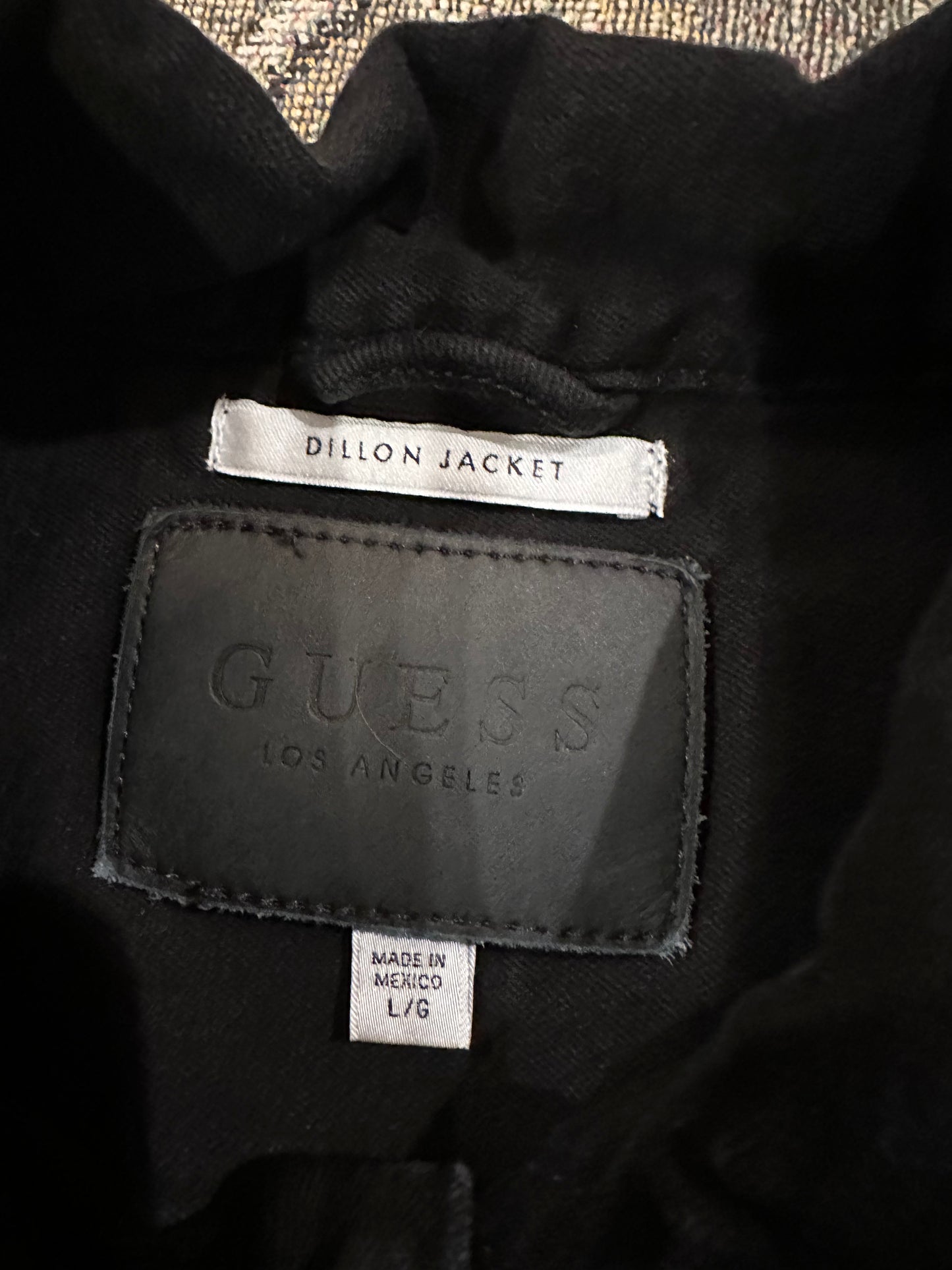 Dark black guess denim jean jacket