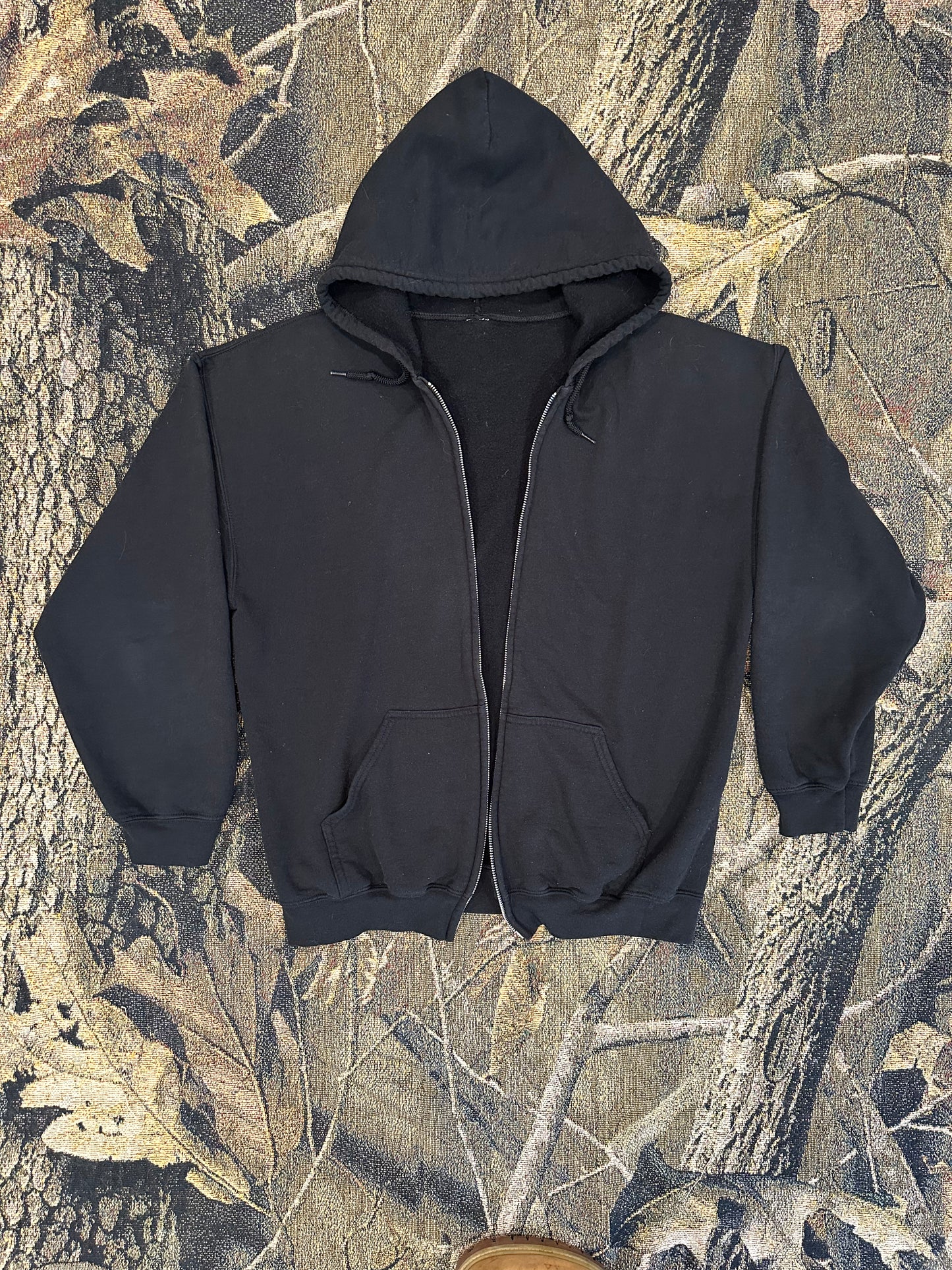 Blank black zip up hoodie
