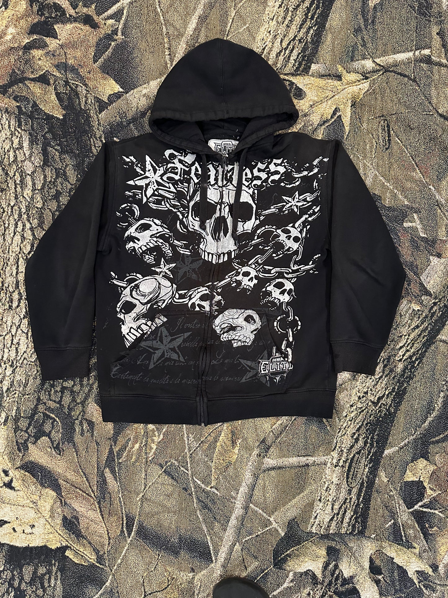 y2k skull zip up hoodie – don't sleep vintage