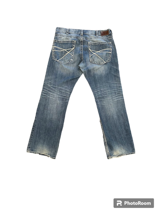 Y2k Silver Baggy flared denim jeans