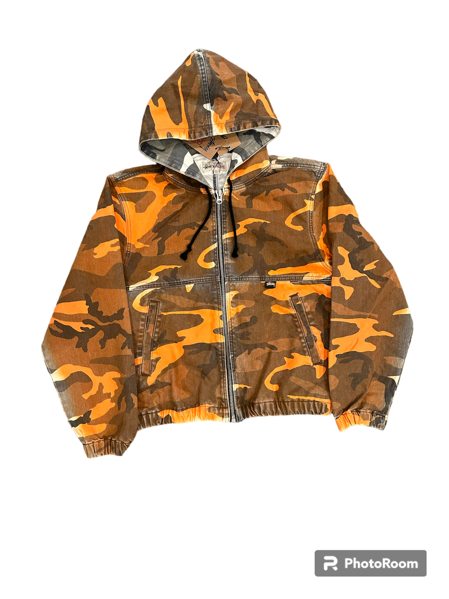 (S) Stussy spray dye hooded work jacket