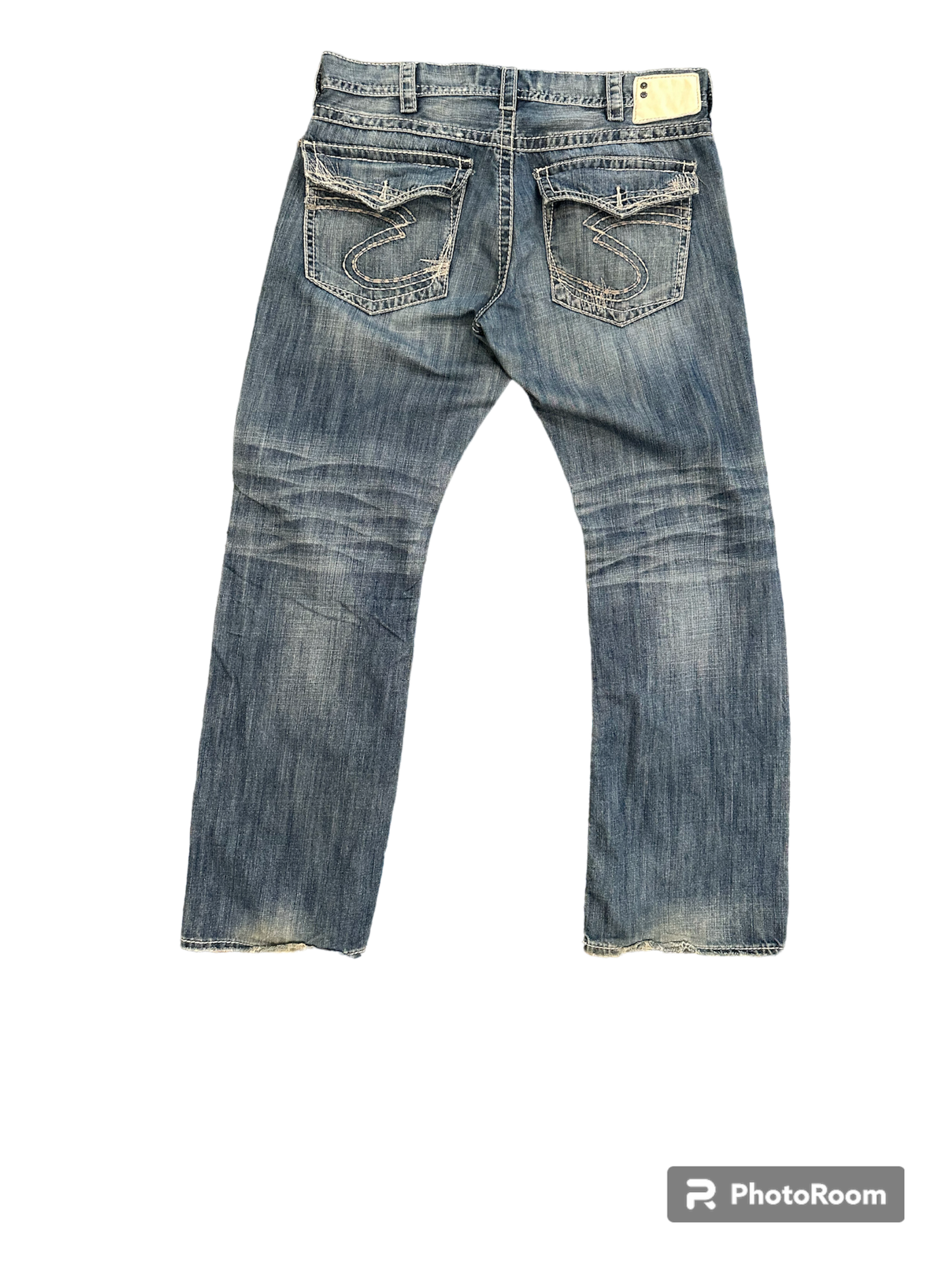 Y2k silver denim jeans