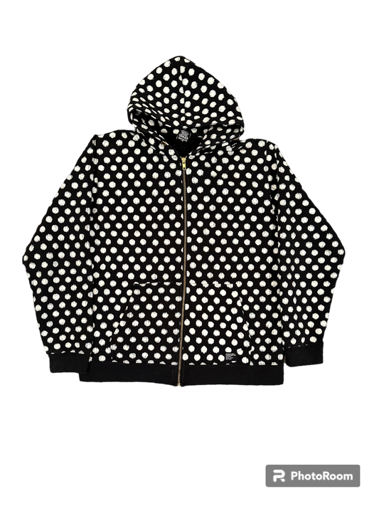 Rare stussy scratch dot zip up hoodie