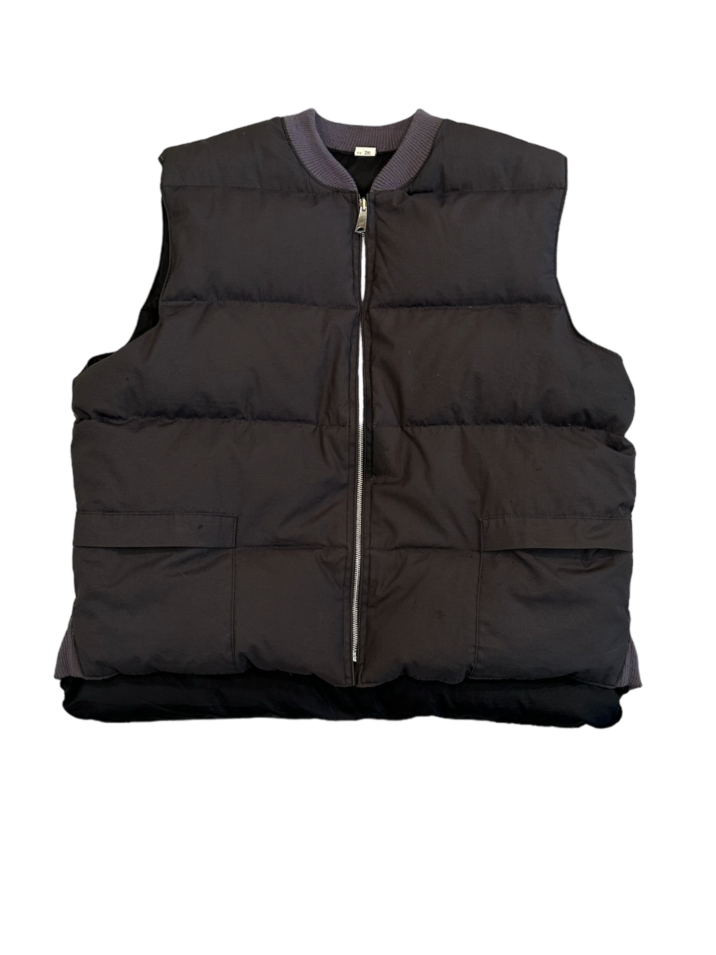 vintage reversible puffer vest (black/grey)