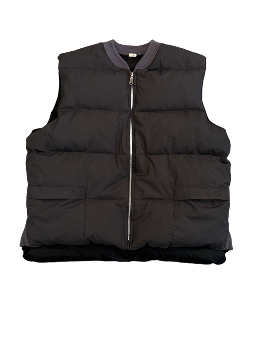 vintage reversible puffer vest (black/grey)
