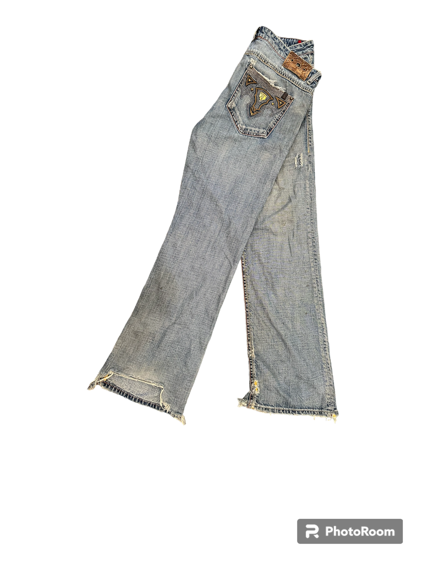 Y2k Buffalo flared light wash denim