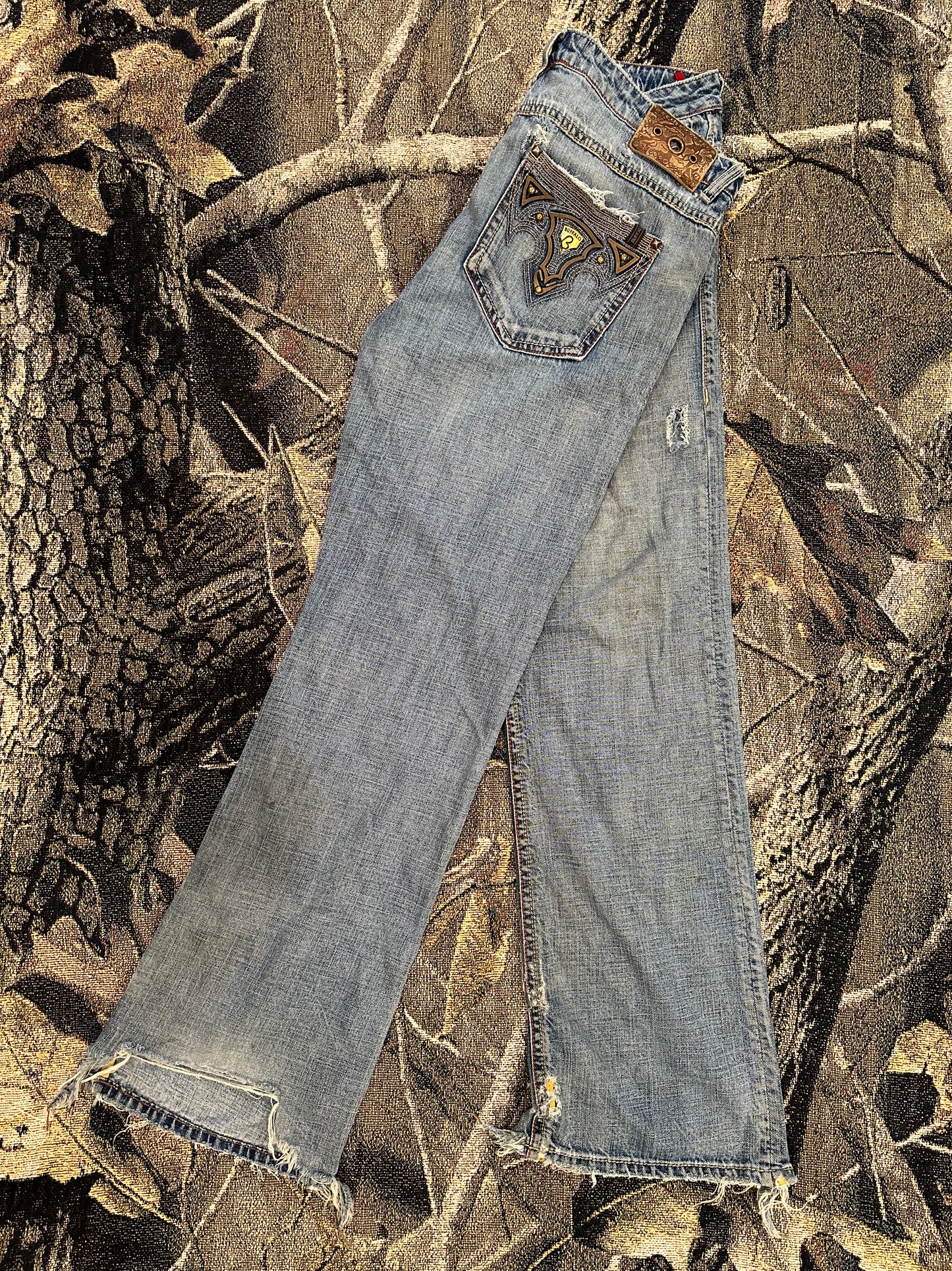 Y2k Buffalo flared light wash denim