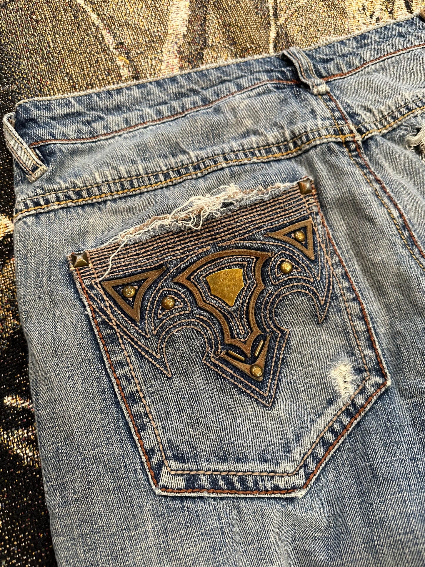 Y2k Buffalo flared light wash denim